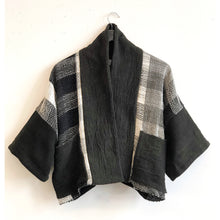Load image into Gallery viewer, Hand Woven Japanese Ink Shade Bolero Jacket