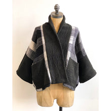 Load image into Gallery viewer, Hand Woven Japanese Ink Shade Bolero Jacket