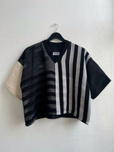 Load image into Gallery viewer, Four-Sided Handwoven V-neck Blouse Onyx