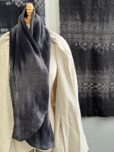 Load image into Gallery viewer, Handwoven &amp; dyed Scarf Ombré Onyx