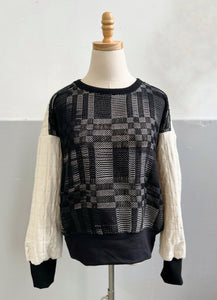 Hand-Woven Sweater Graphite Ecru