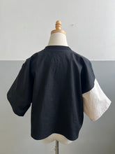 Load image into Gallery viewer, Four-Sided Handwoven V-neck Blouse Onyx