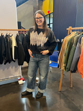 Load image into Gallery viewer, Hand-Woven Pullover Inlay Black &amp; Ecru