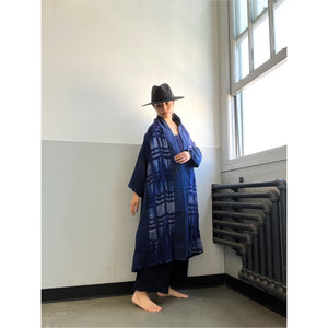 Handwoven & Natural Dyed Robe Indigo Ombré