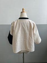 Load image into Gallery viewer, Four-Sided Handwoven V-neck Blouse Ecru