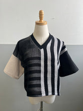 Load image into Gallery viewer, Four-Sided Handwoven V-neck Blouse Onyx