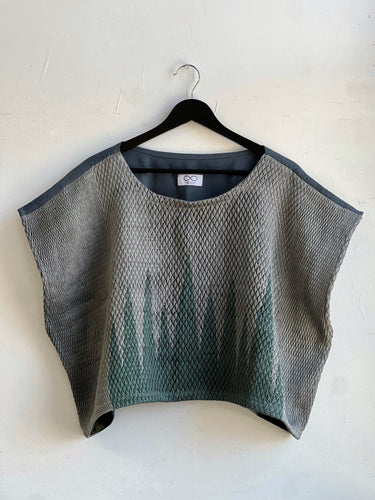 Hand-Woven Blouse Beat Teal Fern