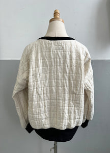 Hand-Woven Sweater Graphite Ecru