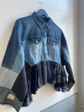 Load image into Gallery viewer, Hand-Woven Upcycled Denim Patchwork Jacket