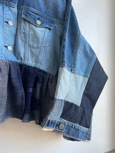 Load image into Gallery viewer, Hand-Woven Upcycled Denim Patchwork Jacket