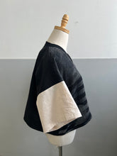 Load image into Gallery viewer, Four-Sided Handwoven V-neck Blouse Onyx