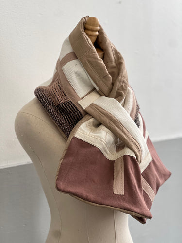 Patchwork Scarf Rectangle Tan