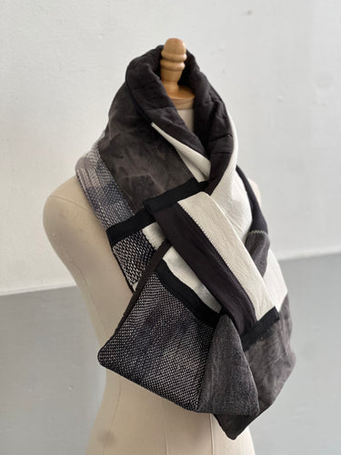 Patchwork Scarf Rectangle Black