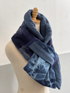 Patchwork Scarf Rectangle indigo