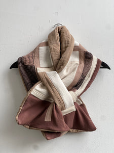 Patchwork Scarf Rectangle Tan