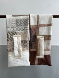 Patchwork Scarf Rectangle Tan