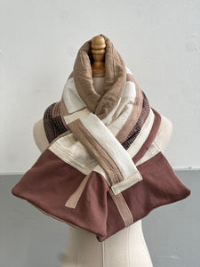 Patchwork Scarf Rectangle Tan