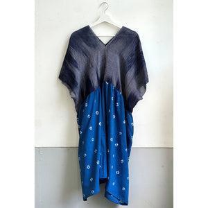 Handwoven & Shibori Sleek Dress Indigo