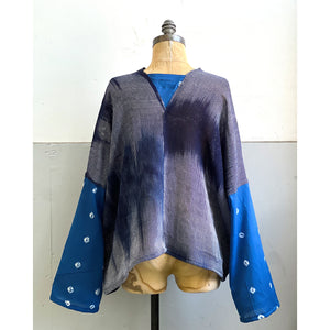 Woven & Shibori Dye Koromo Jacket Indigo