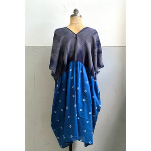 Handwoven & Shibori Sleek Dress Indigo