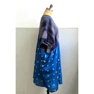 Handwoven & Shibori Sleek Dress Indigo