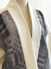 Load image into Gallery viewer, Handwoven Haori graphite Ecru