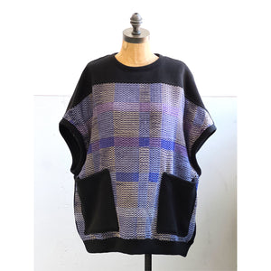Hand-Woven & Jersey Knit Vest Purple