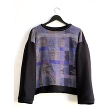 Load image into Gallery viewer, Hand-Woven &amp; Jersey Knit Sweater Purple