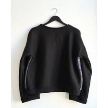 Load image into Gallery viewer, Hand-Woven &amp; Jersey Knit Sweater Purple