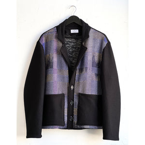 Handwoven & Knit Jersey Jacket Purple