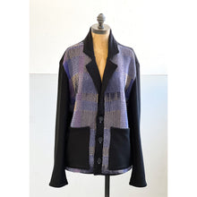 Load image into Gallery viewer, Handwoven &amp; Knit Jersey Jacket Purple
