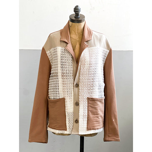 Handwoven & Knit Jersey Jacket Oatmeal