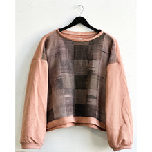Load image into Gallery viewer, Hand-Woven &amp; Jersey Knit Sweater Rose Clay
