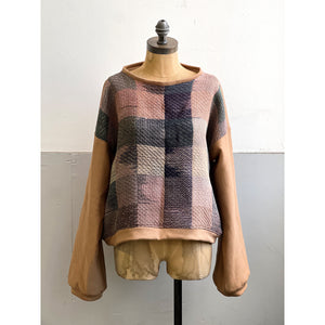 Hand-Woven & Jersey Knit Sweater