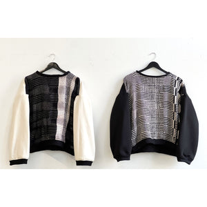 Hand-Woven & French Terry Knit Sweater