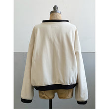 Load image into Gallery viewer, Hand-Woven &amp; French Terry Knit Sweater Ivory