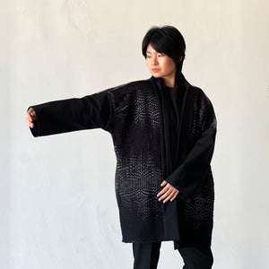 Handwoven Kimono Jacket Haze Black