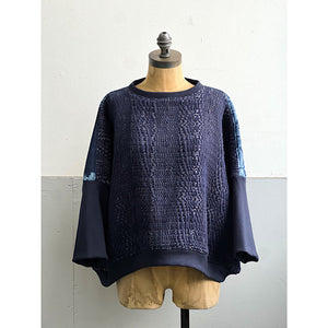 Hand-Woven Sweater Haze Indigo