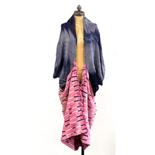 Load image into Gallery viewer, Hideaway Kimono Cardigan Indigo &amp; Flamingo