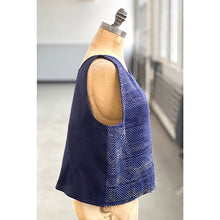 Load image into Gallery viewer, Hand-woven Indigo Dots Tank Top