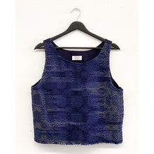 Load image into Gallery viewer, Hand-woven Indigo Dots Tank Top