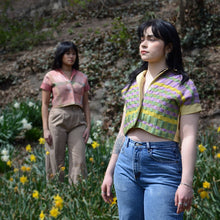 Load image into Gallery viewer, Handwoven Crop Top Blouse Meadowlark