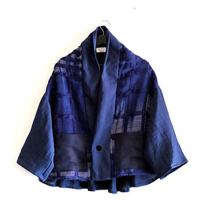 Handwoven & Natural Dyed Jacket Indigo Ombré