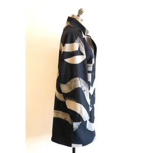 Hand-drawn Textile Duster Coat