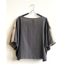 Load image into Gallery viewer, Japanese Calligraphy Style Blouse / Hand Drawn &amp; Tannin