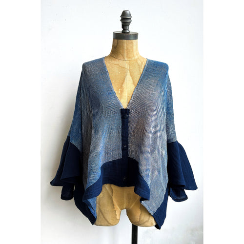 Handwoven Bolero Ruffle Cardigan Ombré