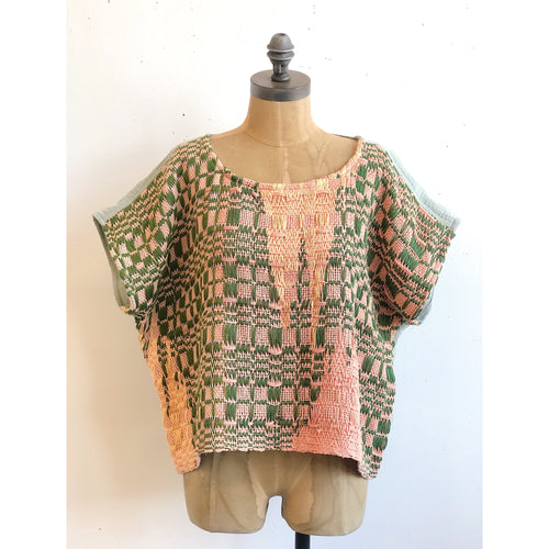 Floating Bloom Blouse Green & Pink