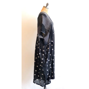 Handwoven & Shibori Sleek Dress Black