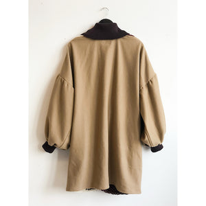 Zen Classic Puff Sleeve Coat Brown