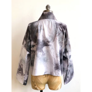 Ice Dyed Kimono Jacket Gray